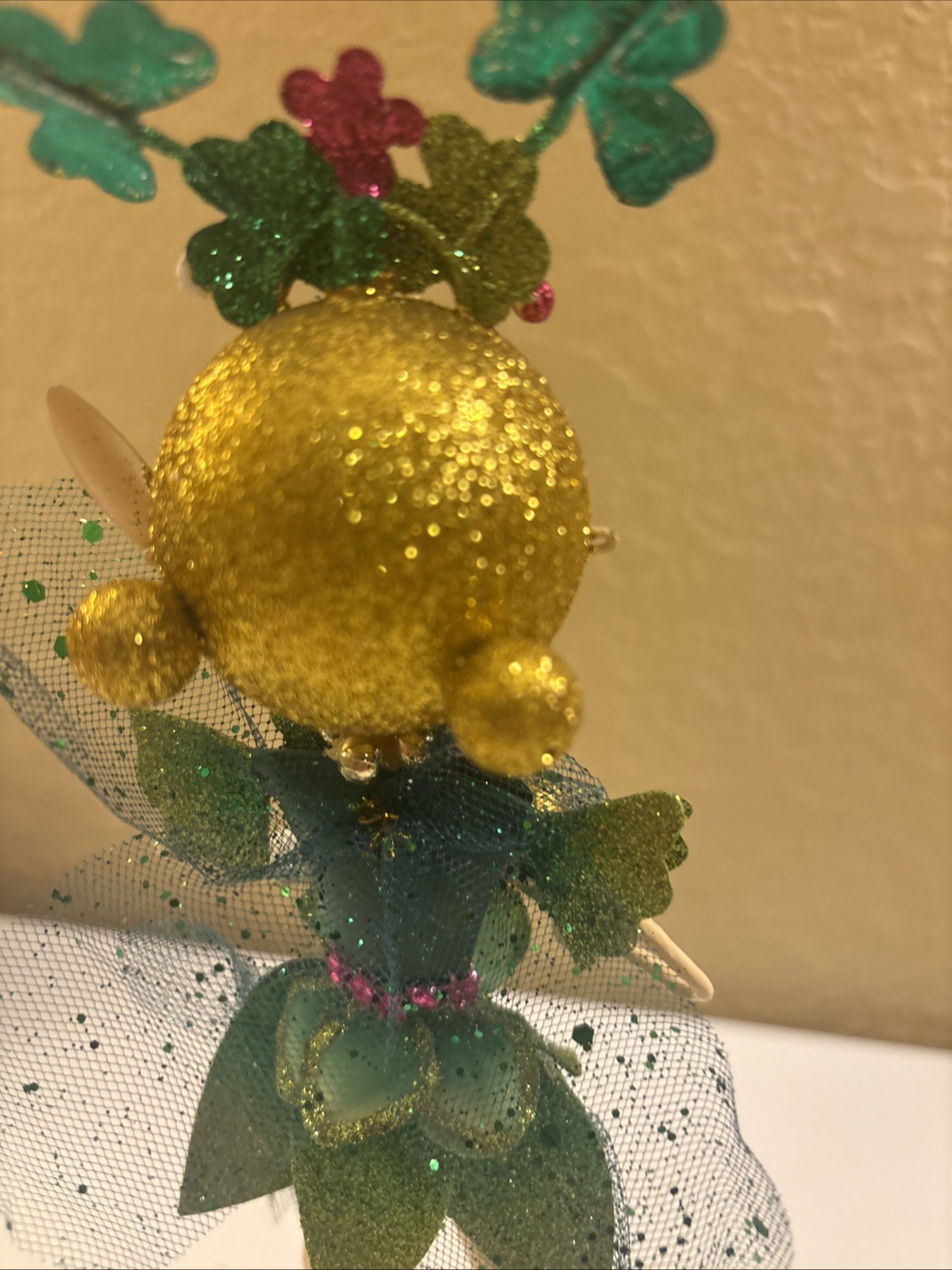 Pier 1 One Rare Celtic St. Patrick's Day Fairy Glitter Metal 11.5" Damage (a80