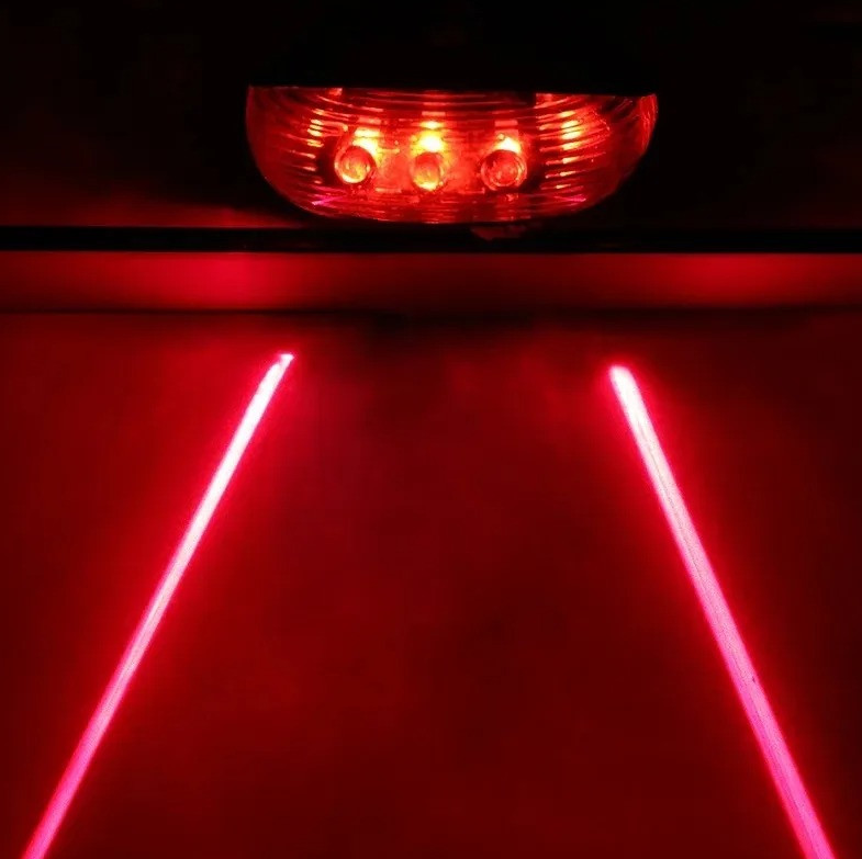 1pcs Bicycle LED Taillight 5 LED 2 Laser Waterproof Rear Bike Safety Light - NEW