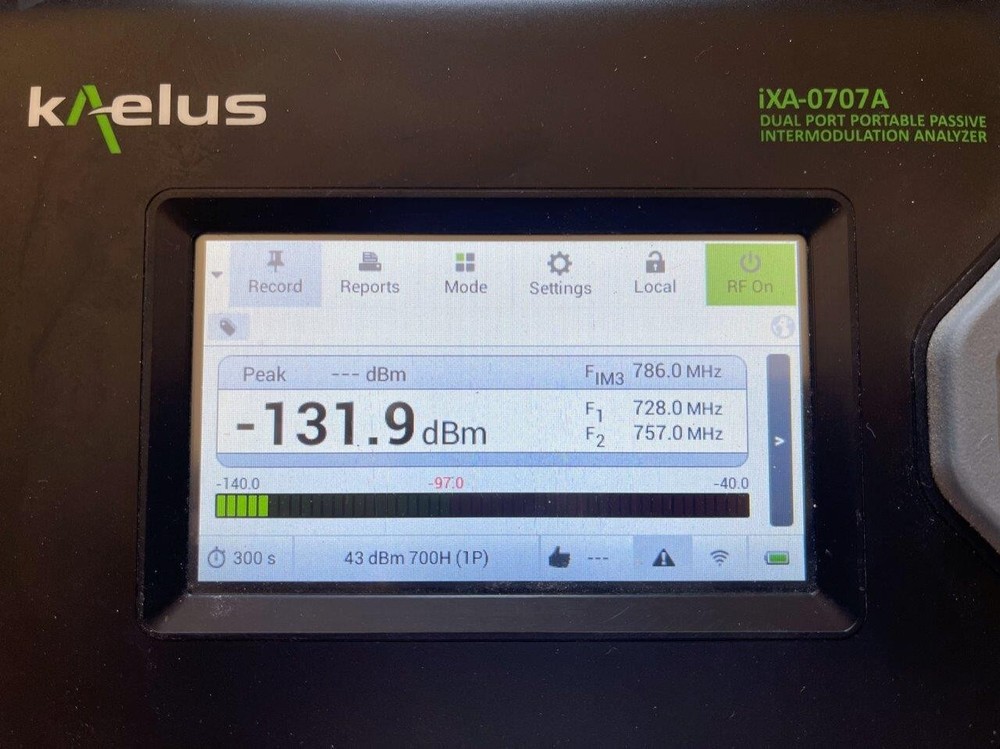 KAELUS iXA-0707A DUAL 700 PIM ANALYZER BATTERY PORTABLE PASSIVE INTERMODULATION