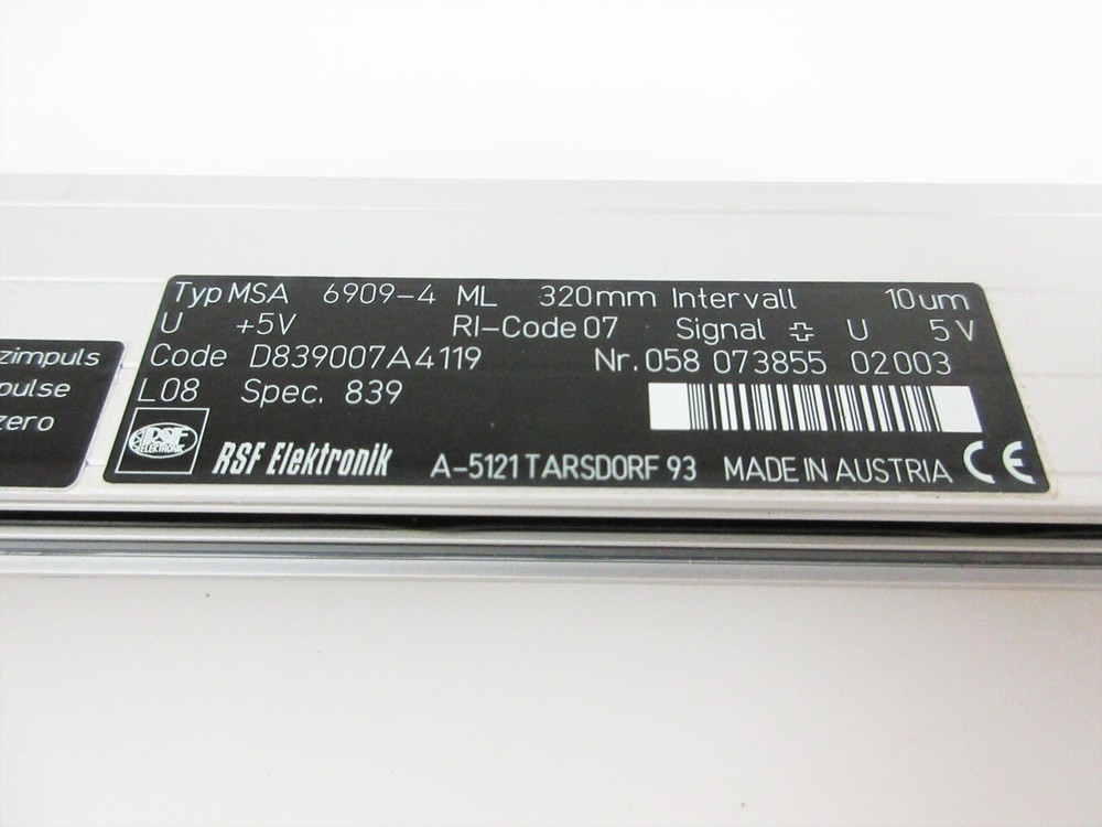 RSF ELEKTRONIK MSA 6909-4 ML 320mm SEALED LINEAR ENCODER 10 um 320 mm