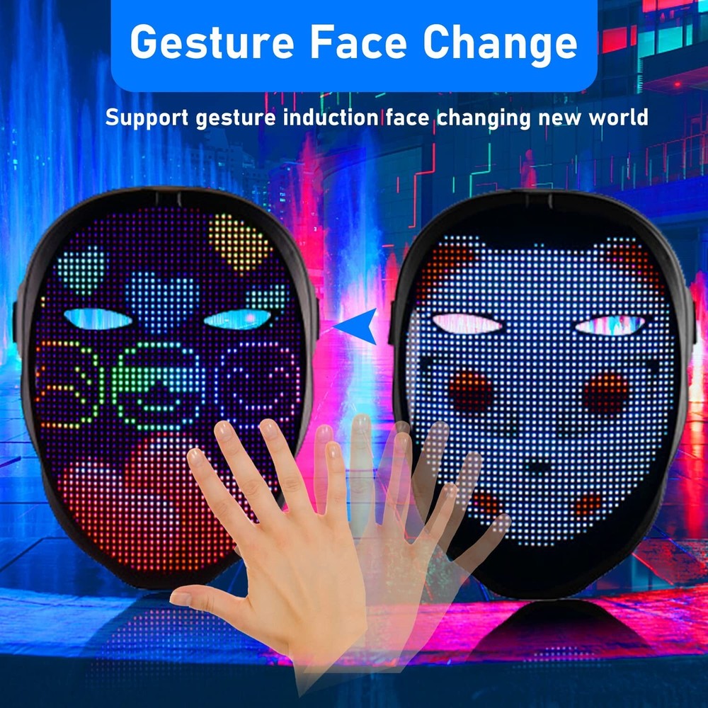 Depointer Life Led Mask with Bluetooth-compatible App Controlled, Customizabl...
