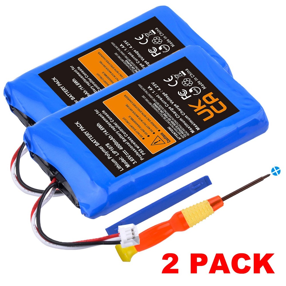 2 PACK 4000mAh Battery Replacement for Sony Playstation 5 Dualsense Controller