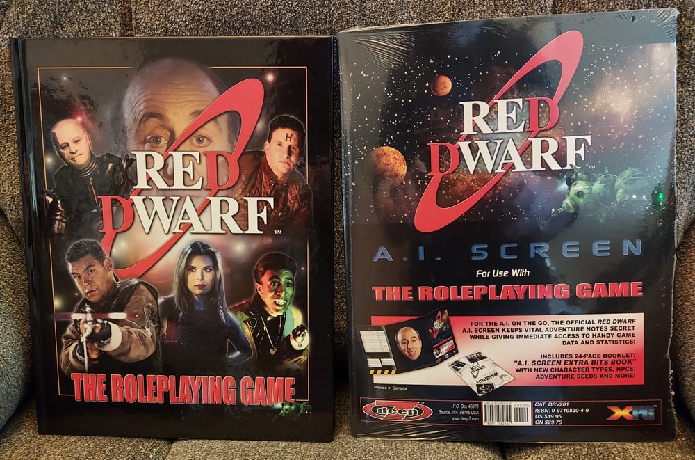 Red Dwarf RPG hardcover rulebook (signed) + A.I. Screen (unopened)