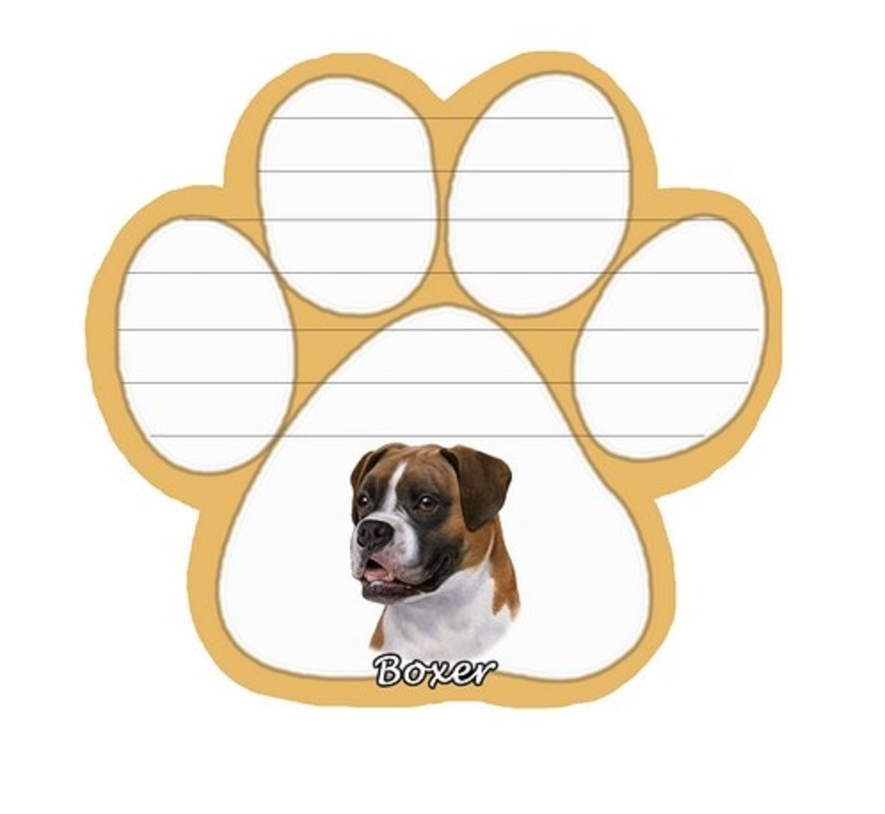BOXER 50 Sheet Paw Print Shape Sticky Note Pad with Magnetic Back