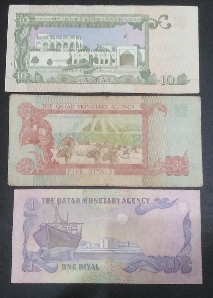QATAR 1-5-10 Riyals 1980