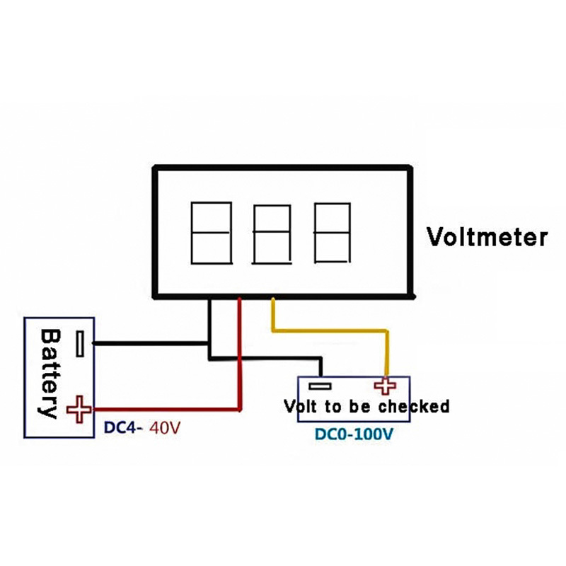 10 PCS Mini DC 0-100V 0.28" 3-Digital Voltmeter LED Voltage Panel Meter 3-Wires