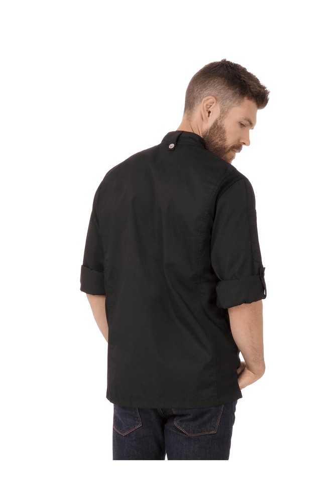 Chef Works Men's Bowden Chef Coat Small Black