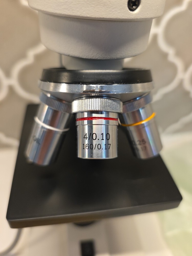 AmScope Microscope w/ WF10X Eyescope and Glass Slides