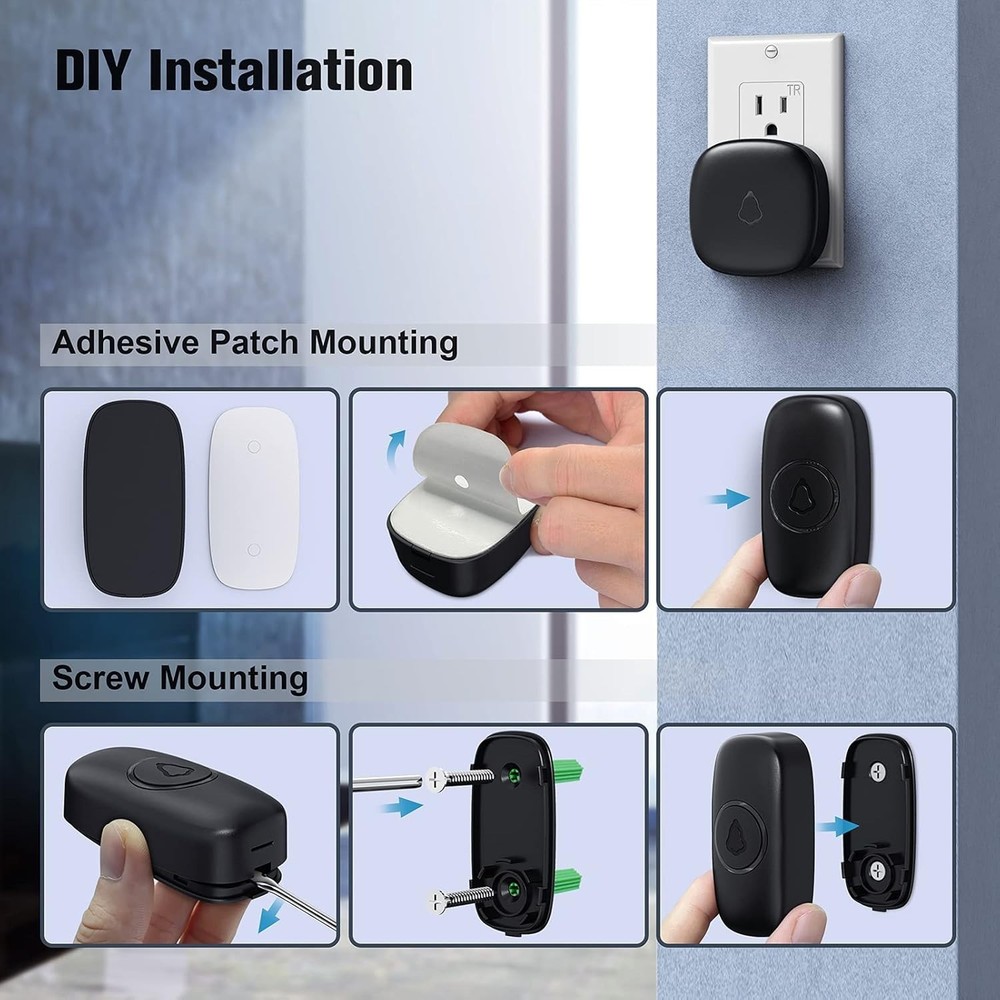Long-Range Wireless Doorbell - 1,000ft, Weather-Resistant & Memory Function