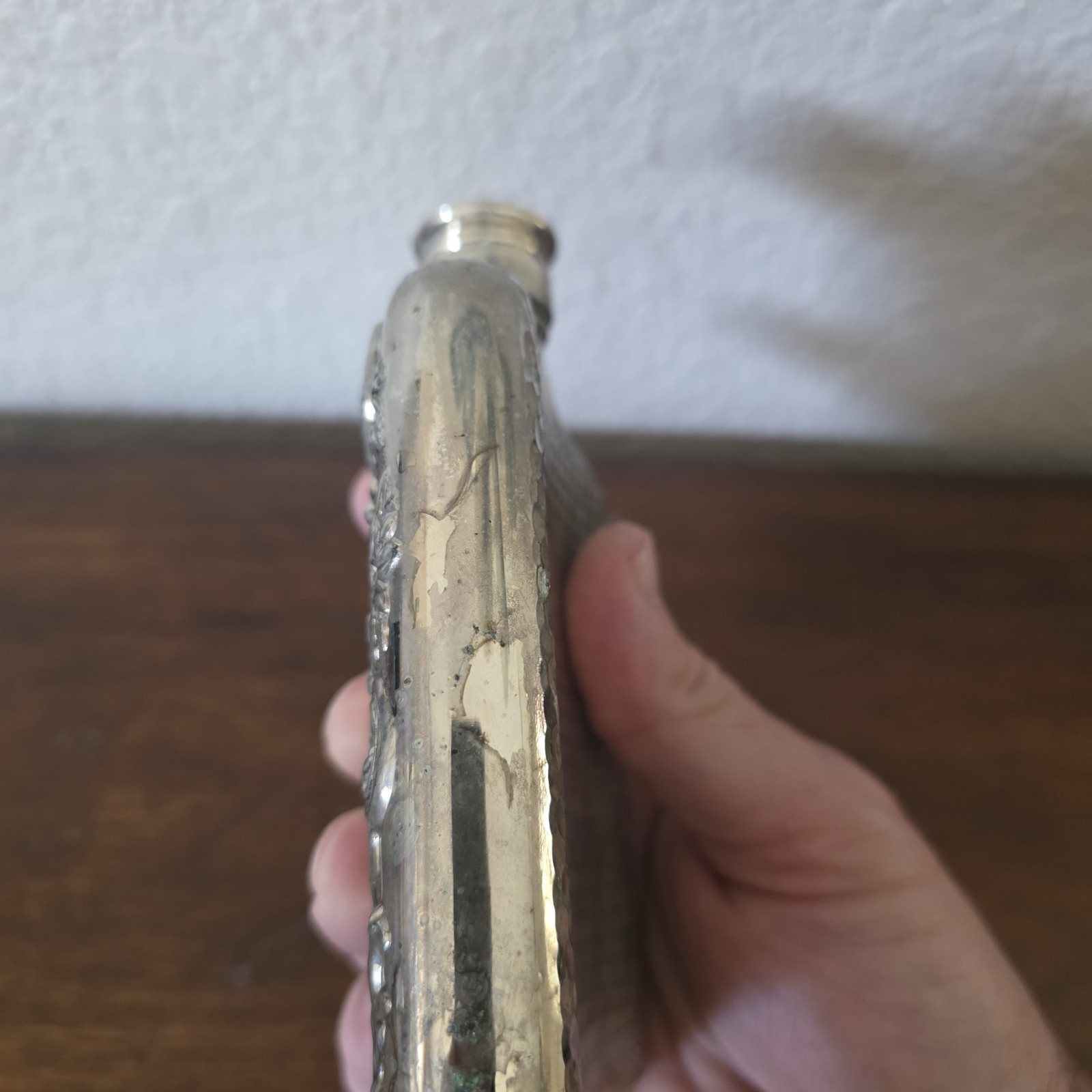 Vintage 1983 Godinger Silverplated Face of Bacchus God of Wine Flask