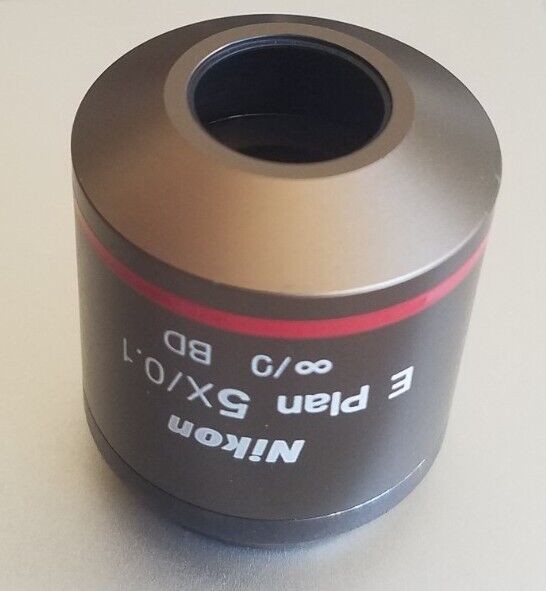 Nikon Microscope Objective E Plan 5x 0.1 BD Infinity Corrected 27mm