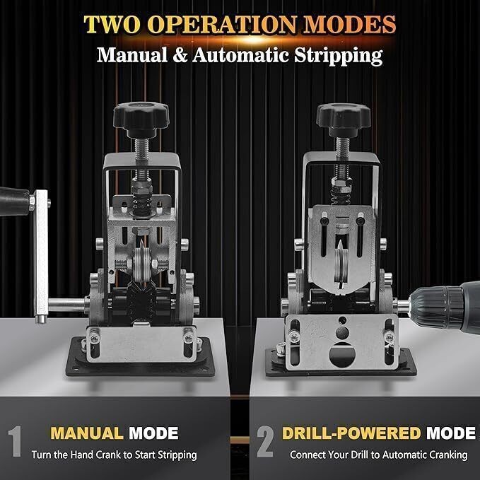 Manual Wire Stripping Machine Drill Powered Hand Crank Wire Stripper Tool 1-25MM