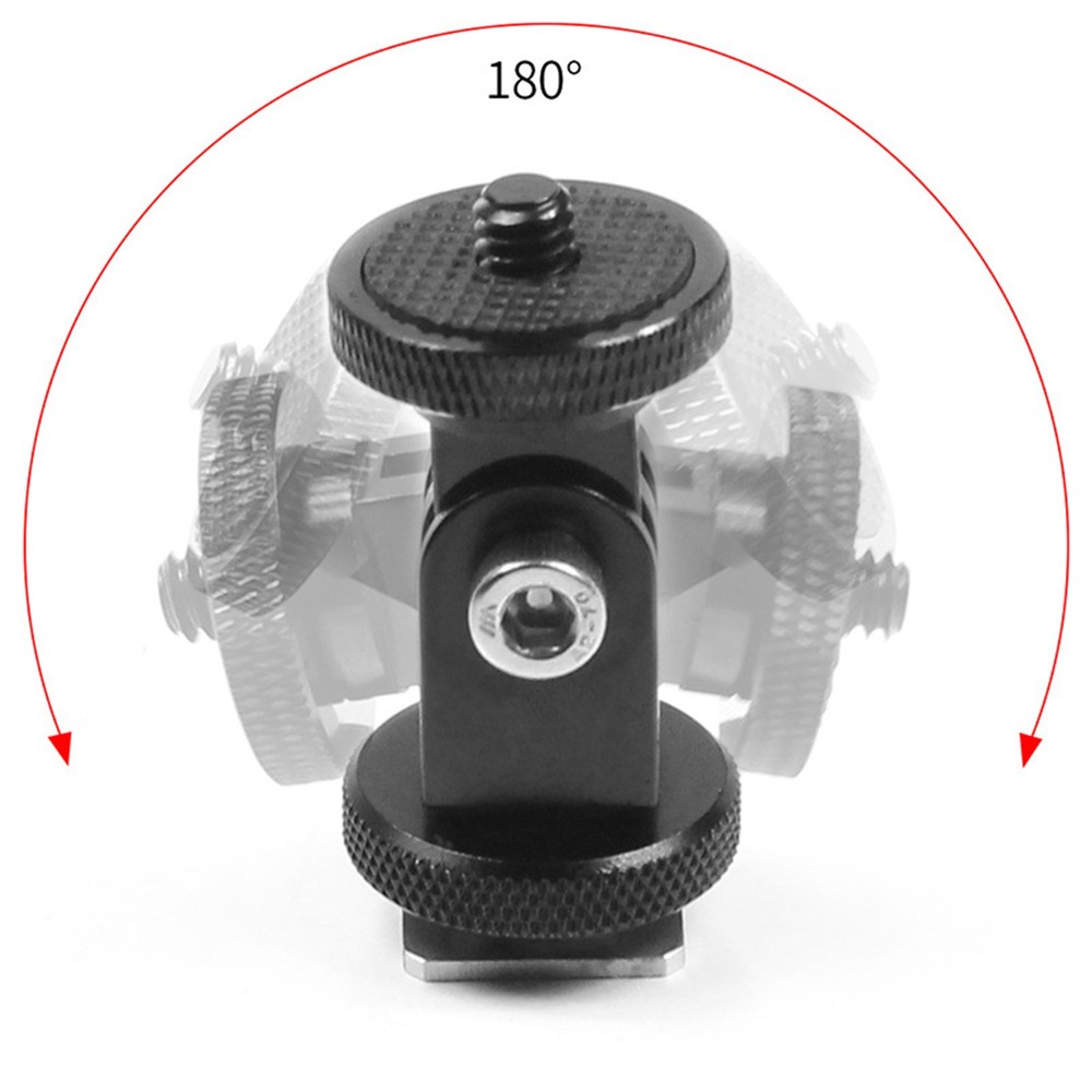 360° Rotatable Cold Shoe 1/4 Screw Base Fixed Adapter Mounting Bracket For GoPro