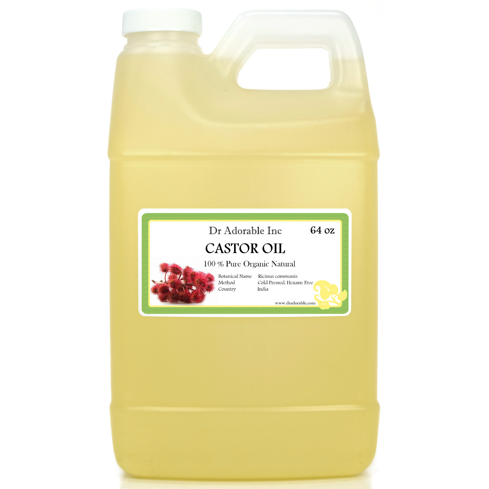 CASTOR OIL PURE ALL NATURAL CARRIER OIL ORGANIC  BY DR.ADORABLE 64 OZ/2 QUARTERS