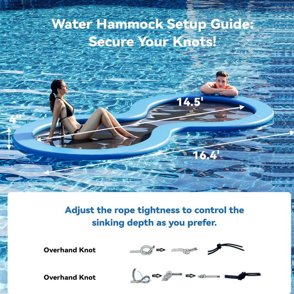 8’ Double-Ring Inflatable Dock, Sunchill Float Ring, Fits 7-8, Ideal for Lakes