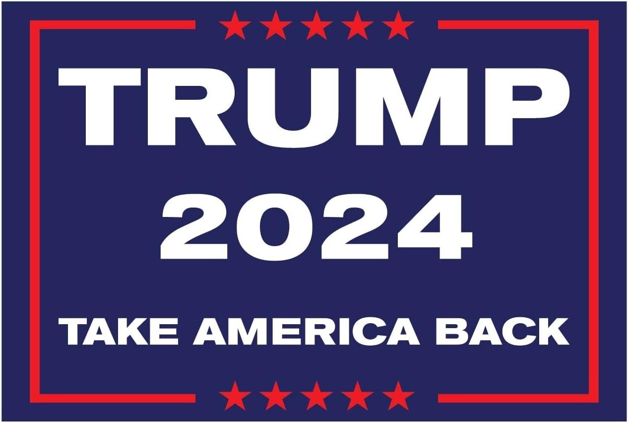 DONALD TRUMP 2024 POLITICAL CAMPAIGN YARD SIGN 18"x12" W/STAKE DOUBLE SIDED USA