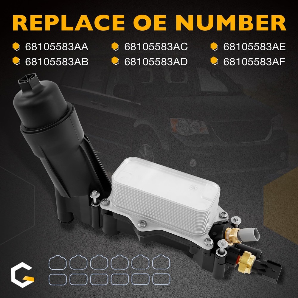 Engine Oil Cooler Filter Housing Adapter 2014-2017, Plastic