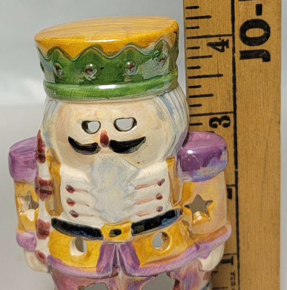 Handpainted Nutcracker Voltive Candle Illuminator Decor Cover 4.25in