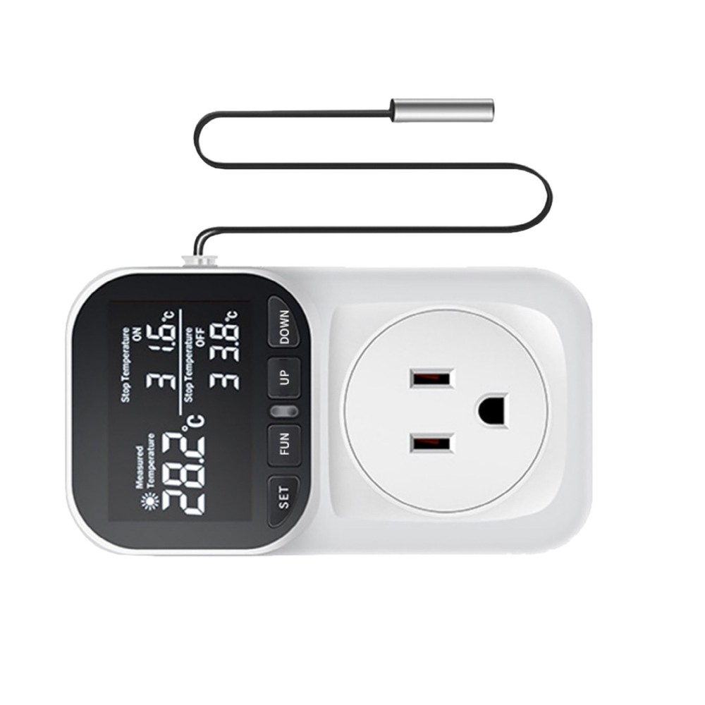 Digital Temperature Controller 16A Power Thermostat Outlet For Heating Cooling