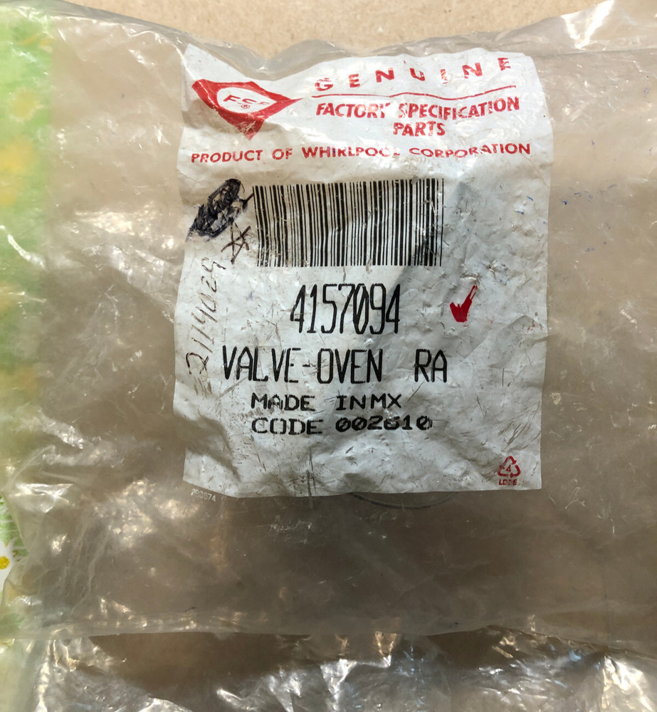 Whirlpool # 4157094 Valve, Oven  - Range