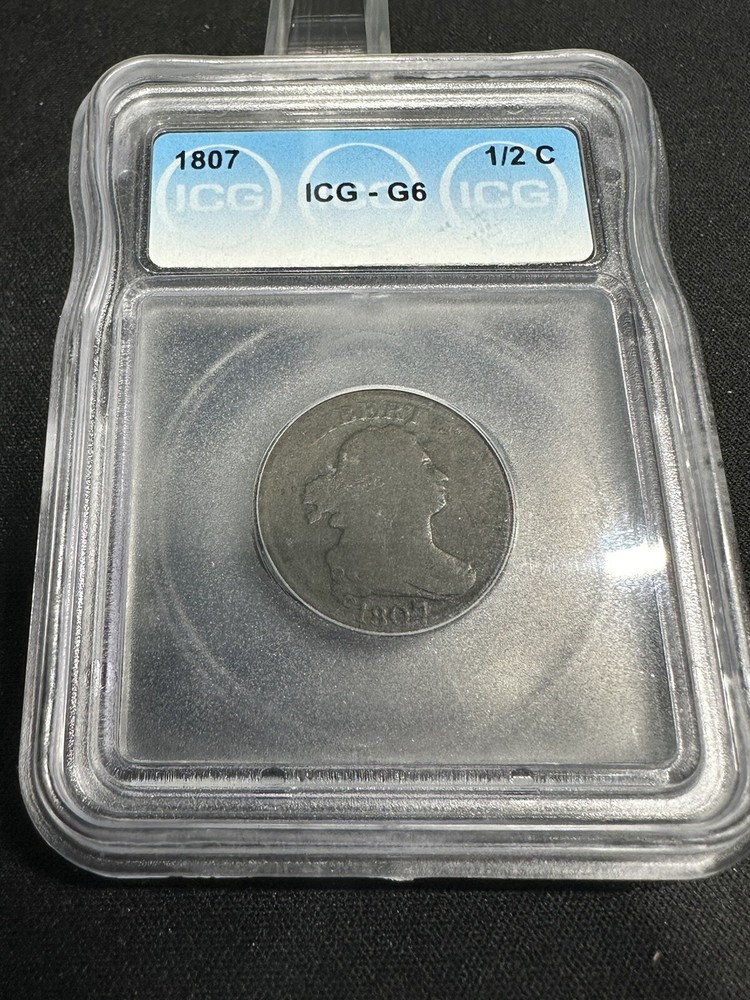 1807 ICG 1/2c G6 DRAPED BUST
