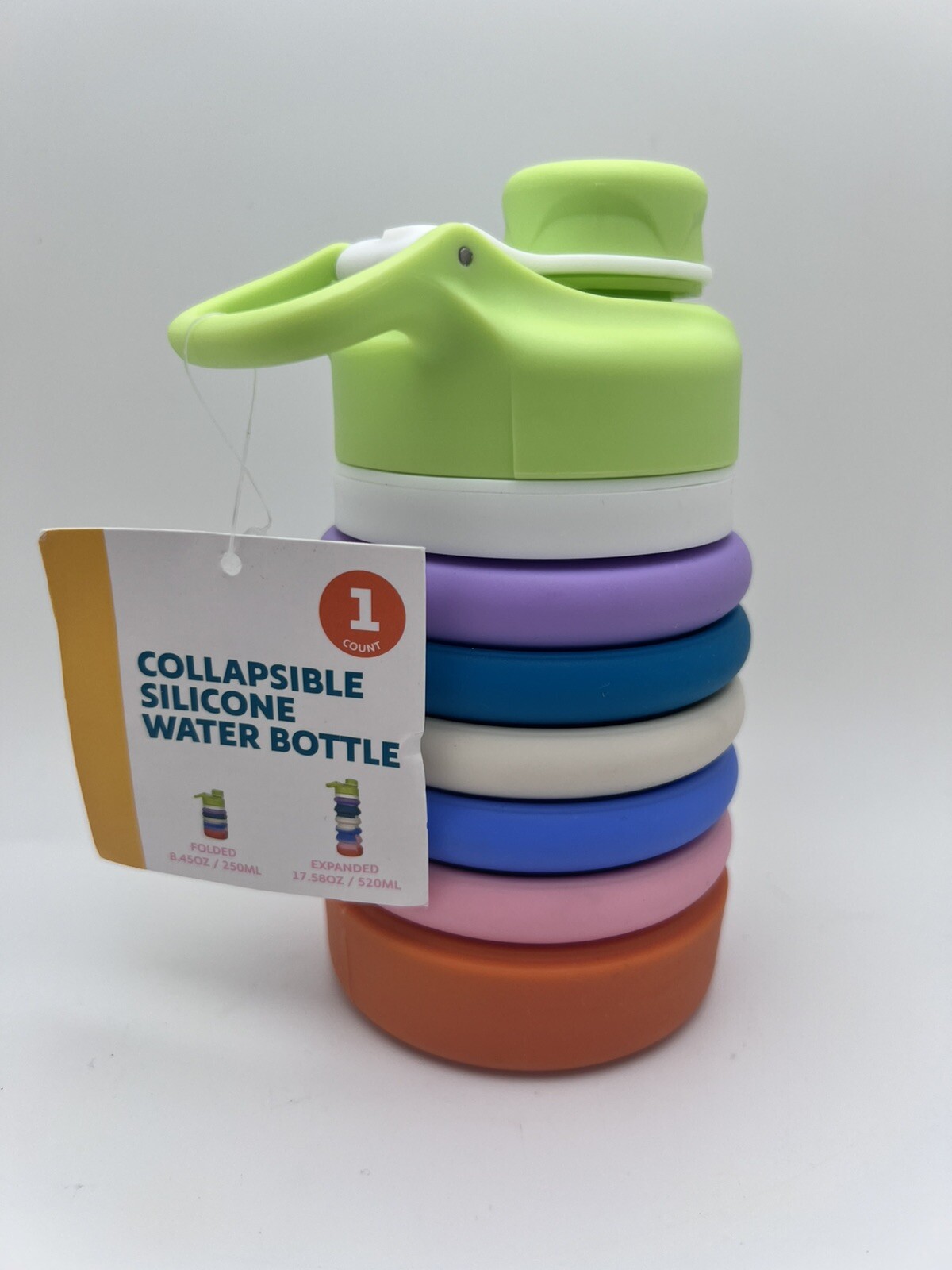 Collapsible Water Bottle Target Bullseye Playground Multicolor