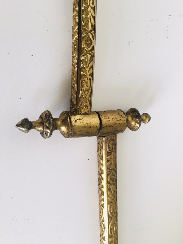 Victorian Brass Expandable Arm & Clamp Fire Screen Holder