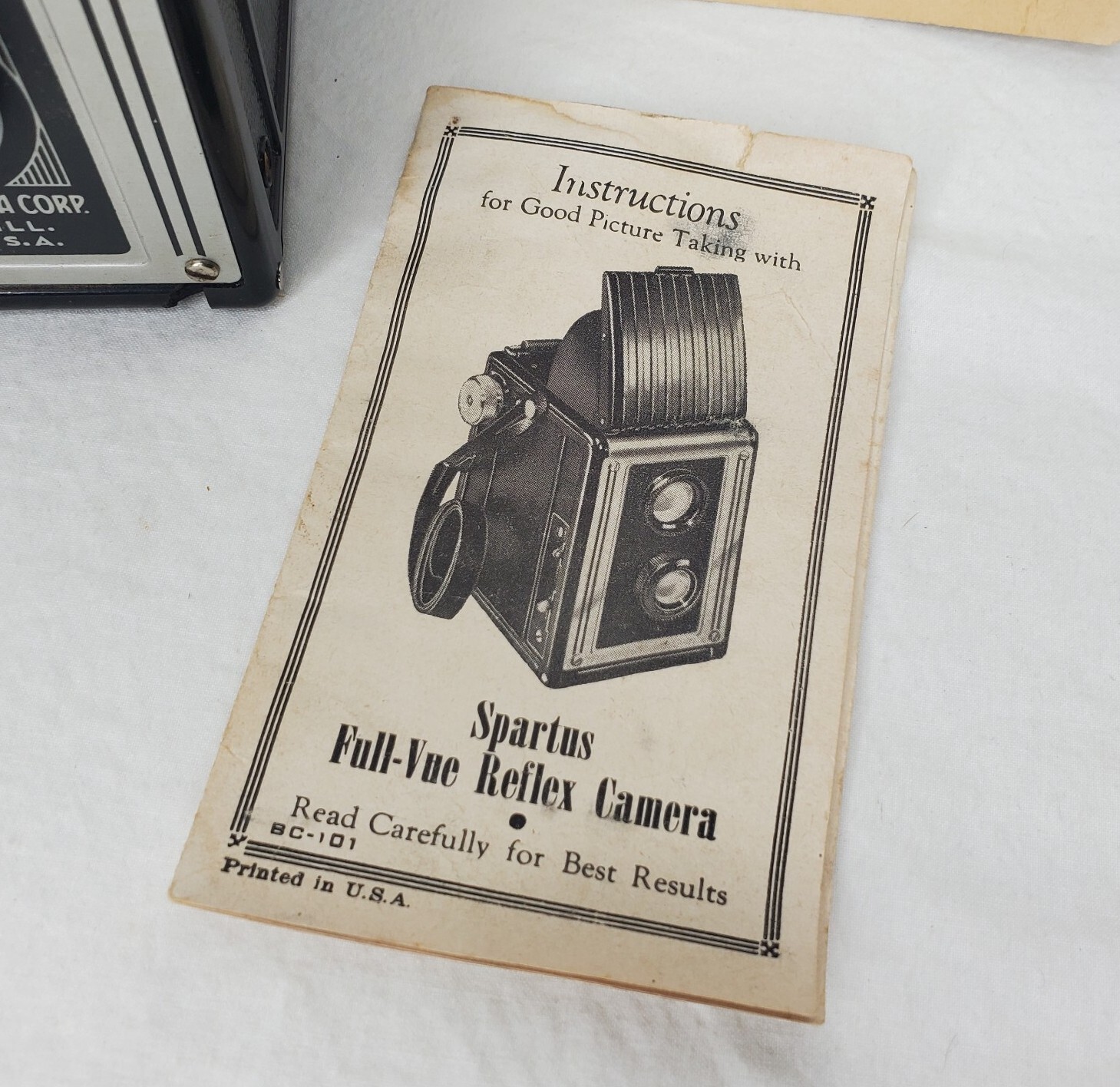 Vintage Spartus Full Vue Camera Instruction Manual Ephemera 1950s Chicago IL