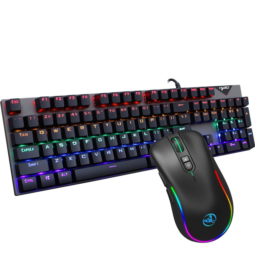 Keyboard and Mouse Set RGB backlit mechanical keyboard and mouse computer wired