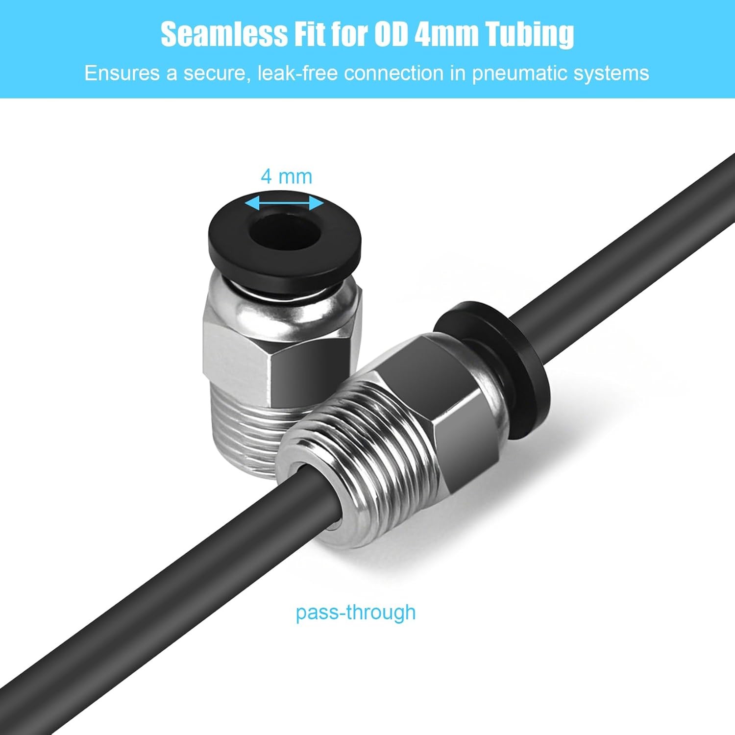 10PCS Premium PC4-M10 Pneumatic Quick Connector Fittings, Bowden Tube...