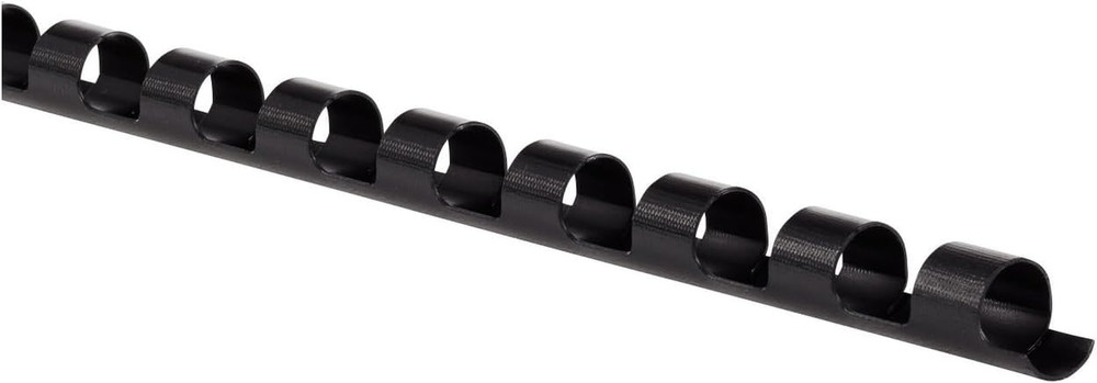 Combbind Binding Spines/Spirals/Coils/Combs, 1/4", 25 Sheet Capacity, Black, 125