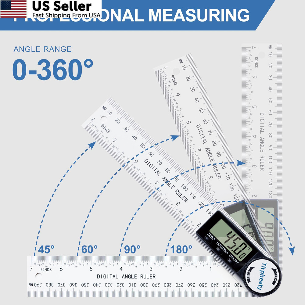 Digital Angle Finder Protractor 7in 3rd Gen Quick Display Measuring Tool FROM US