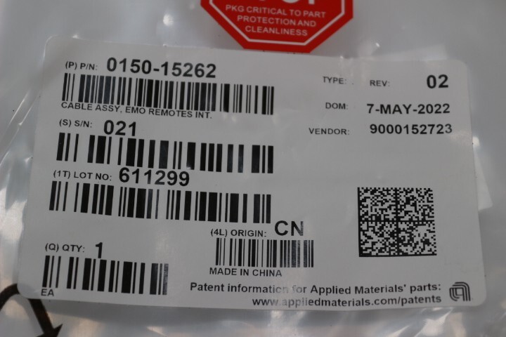 6453 Applied Materials 0150-15262 Cable Assy, EMO Remotes INT