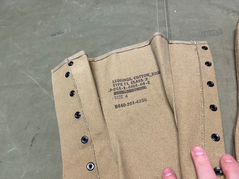 ORIGINAL WWII US USMC MARINE P1941 COMBAT FIELD LEGGINGS-SIZE 4