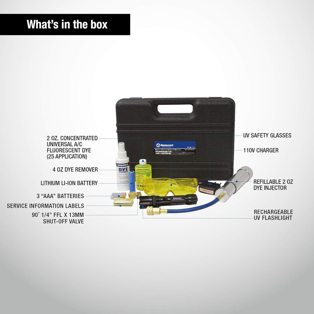 53451-110 Rechargeable UV Leak Detection Kit, Black