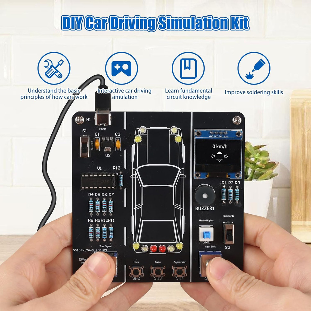 DIY Car Driving Simulation Soldering Practice Kit, Electronics Project Car Drive