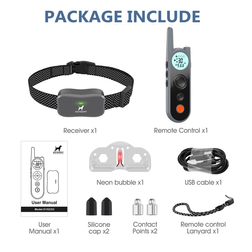 Dog Training Collar 3937 FT Remote Control Rechargeable Waterproof Shock Trainer