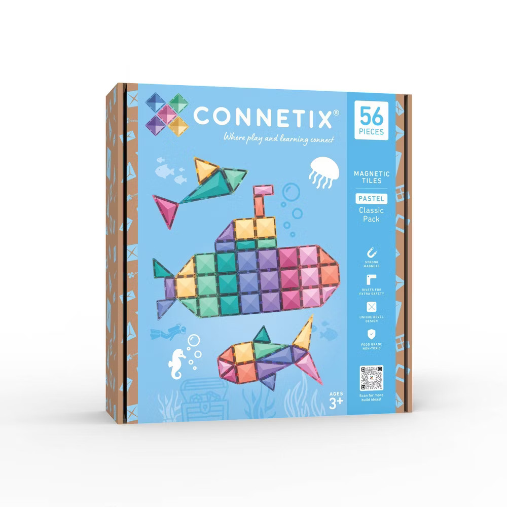 CONNETIX Magnetic Tiles Pastel Classic Pack 56pc