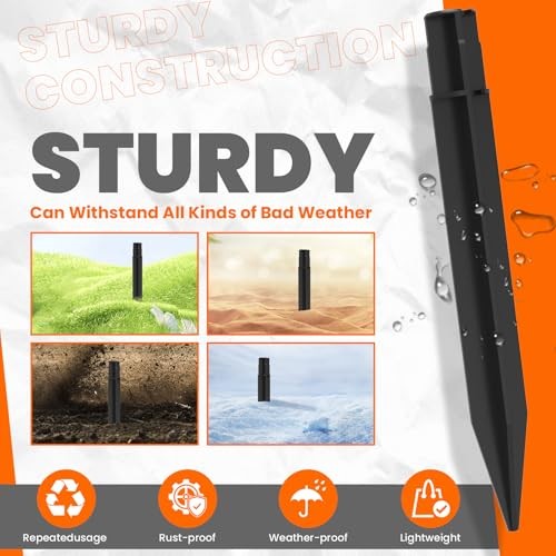 10Pcs 8.26 Inch Solar Light Stakes ABS Plastic Ground Spikes Replacement