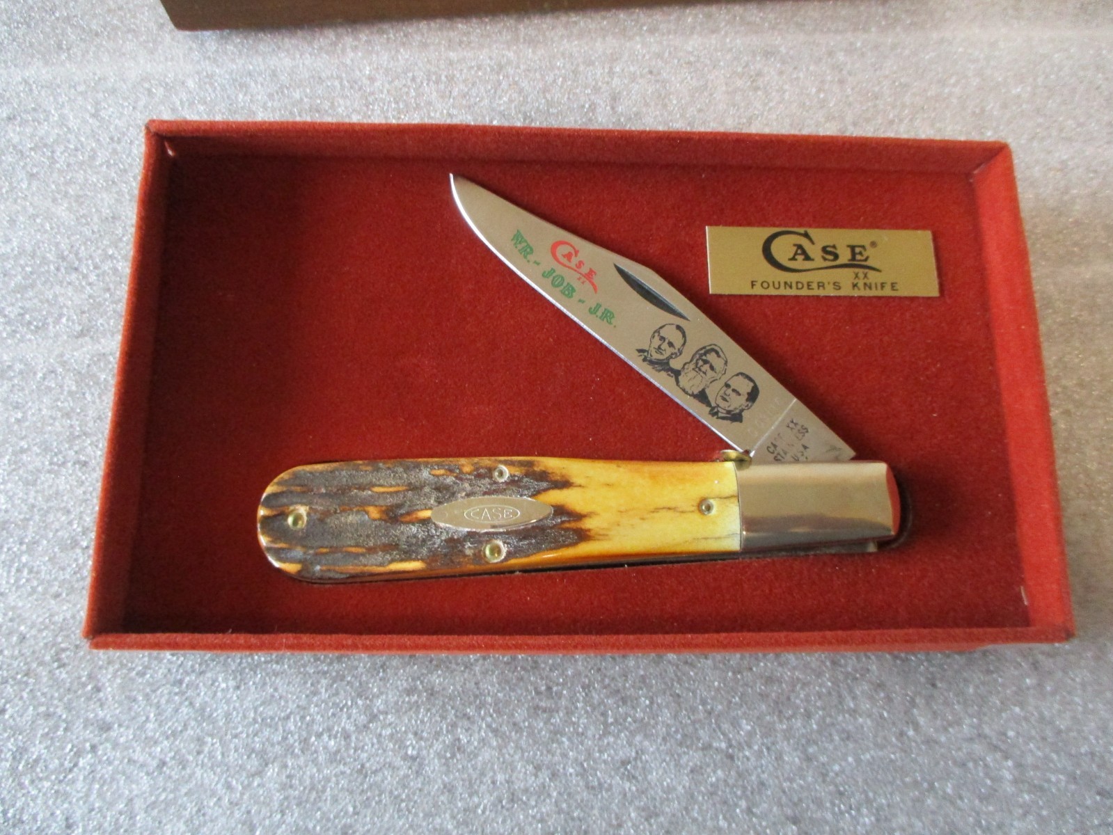VINTAGE CASE XX 5143 SSP LTD PRODUCTION FOUNDERS STAG KNIFE in DISPLAY CASE