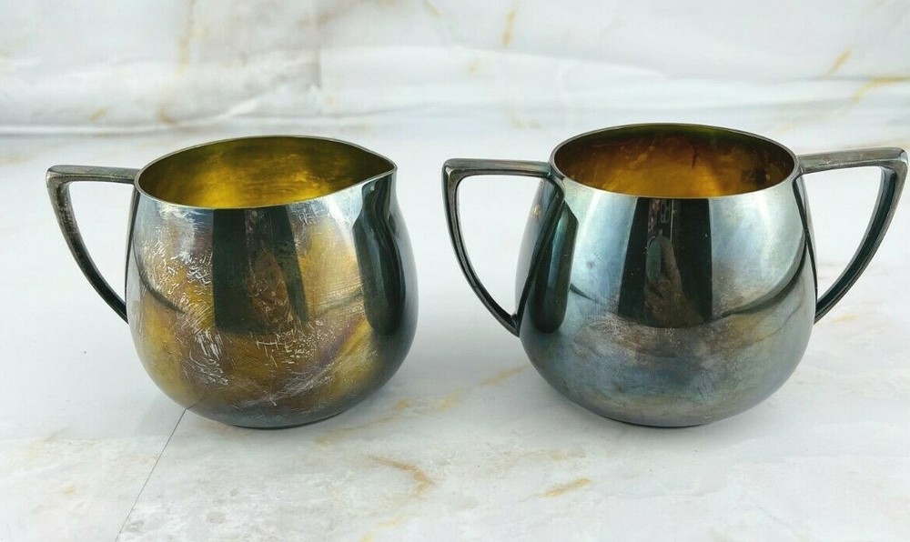 Vintage Empire Crafts Sugar and Creamer Set Quadruple Silver Plate Elegant Decor