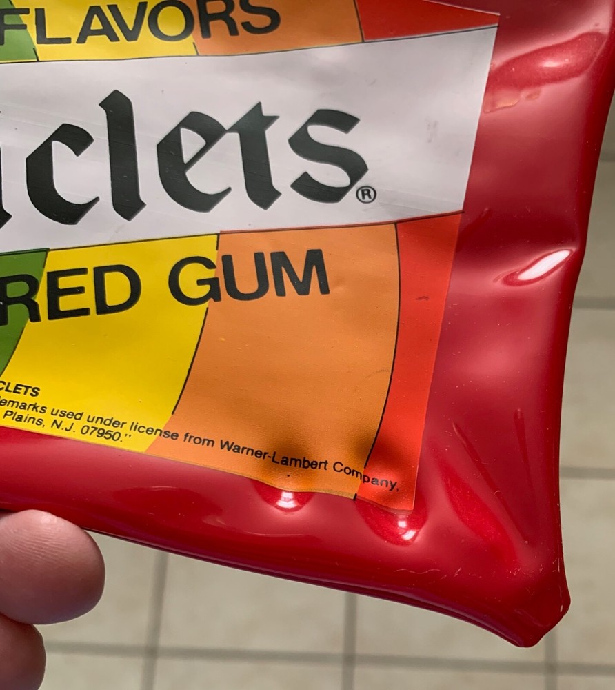 CHICLETS PENCIL CASE SHARPENER, ERASER, RULER C. 1978 WARNER LAMBERT HK