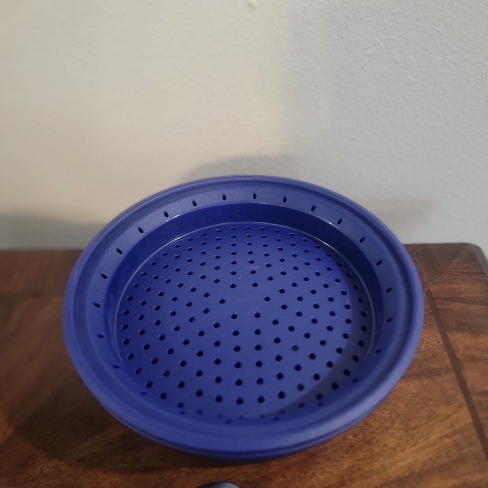 Tupperware Smart Multi-Cooker Microwave Steamer Cobalt Blue 3 Piece Set