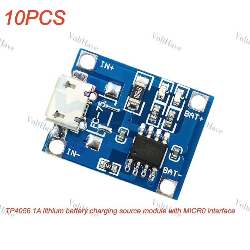 10PCS TP4056 1A Lithium Battery MICRO Interface Battery Charging Source Module