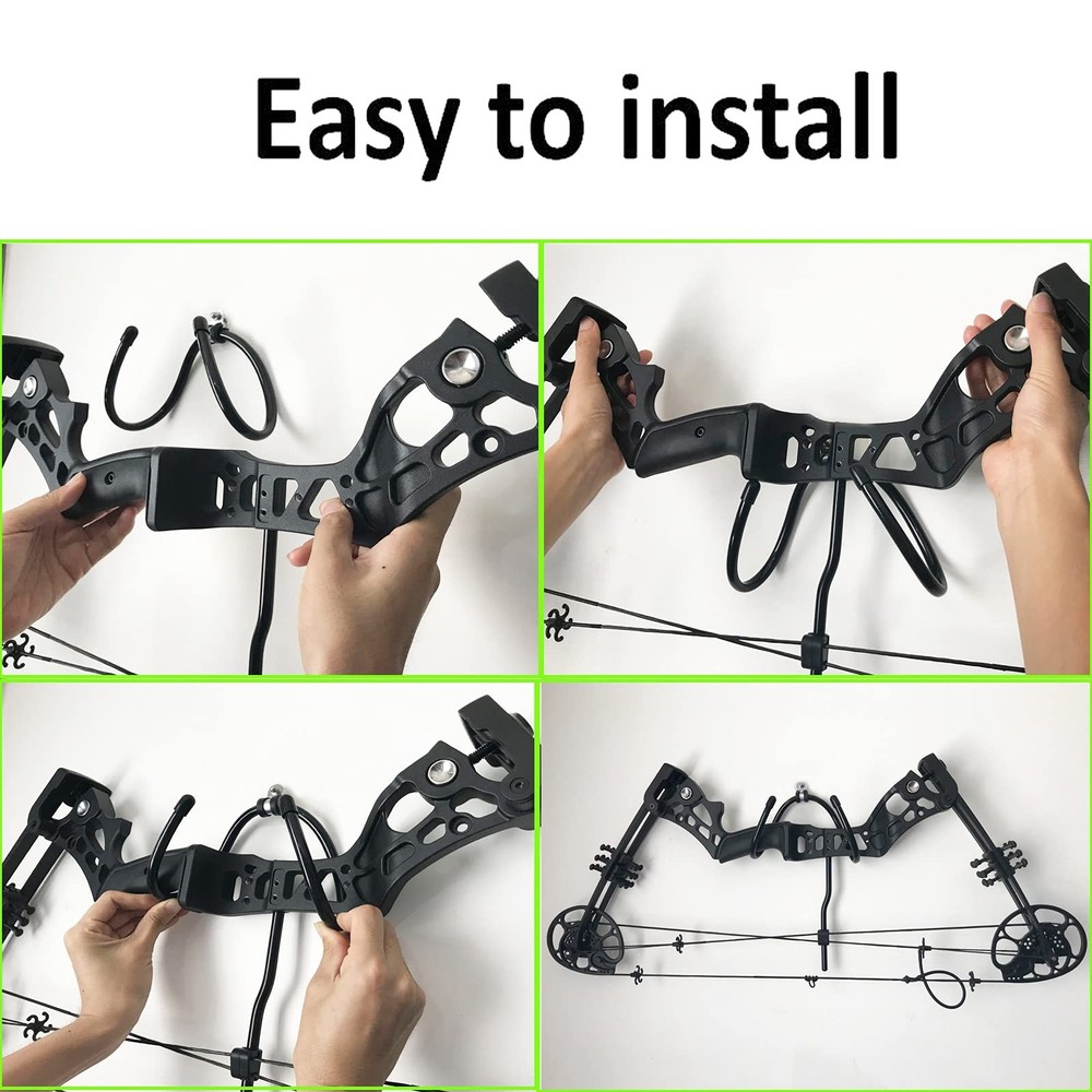 Pmsanzay Bow Wall Storage Display Rack - Hanger Hooks Mount, Black