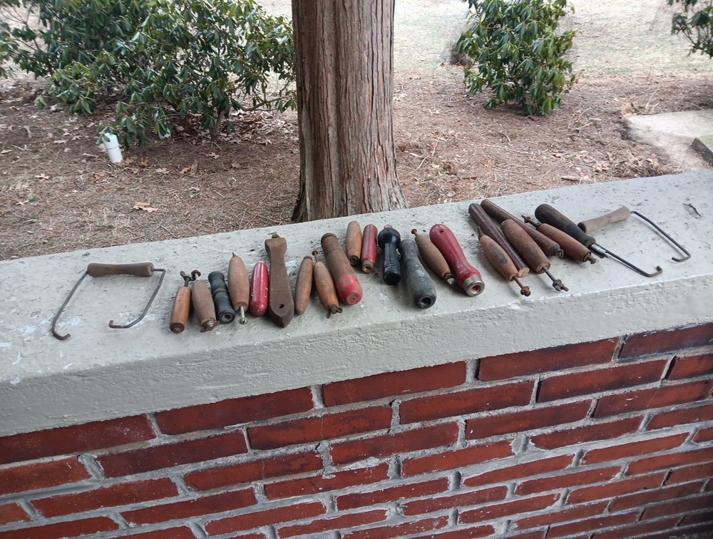 VINTAGE LOT OF WOODEN WOOD HANDLES TOOL CHISEL HANDLE PRIMITIVE