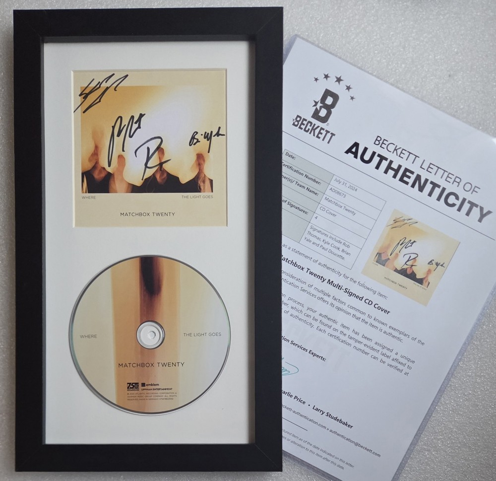 MATCHBOX TWENTY SIGNED CD DISPLAY BECKETT LOA THOMAS AUTOGRAPHED 20 PRESENT GIFT