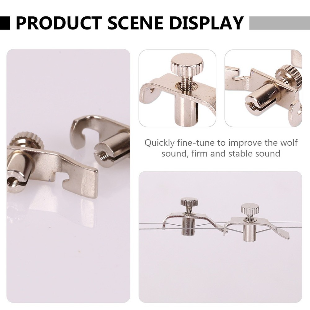 4pcs Professional Erhu String Adjusters Durable Erhu Adjustment Tools (Silver)