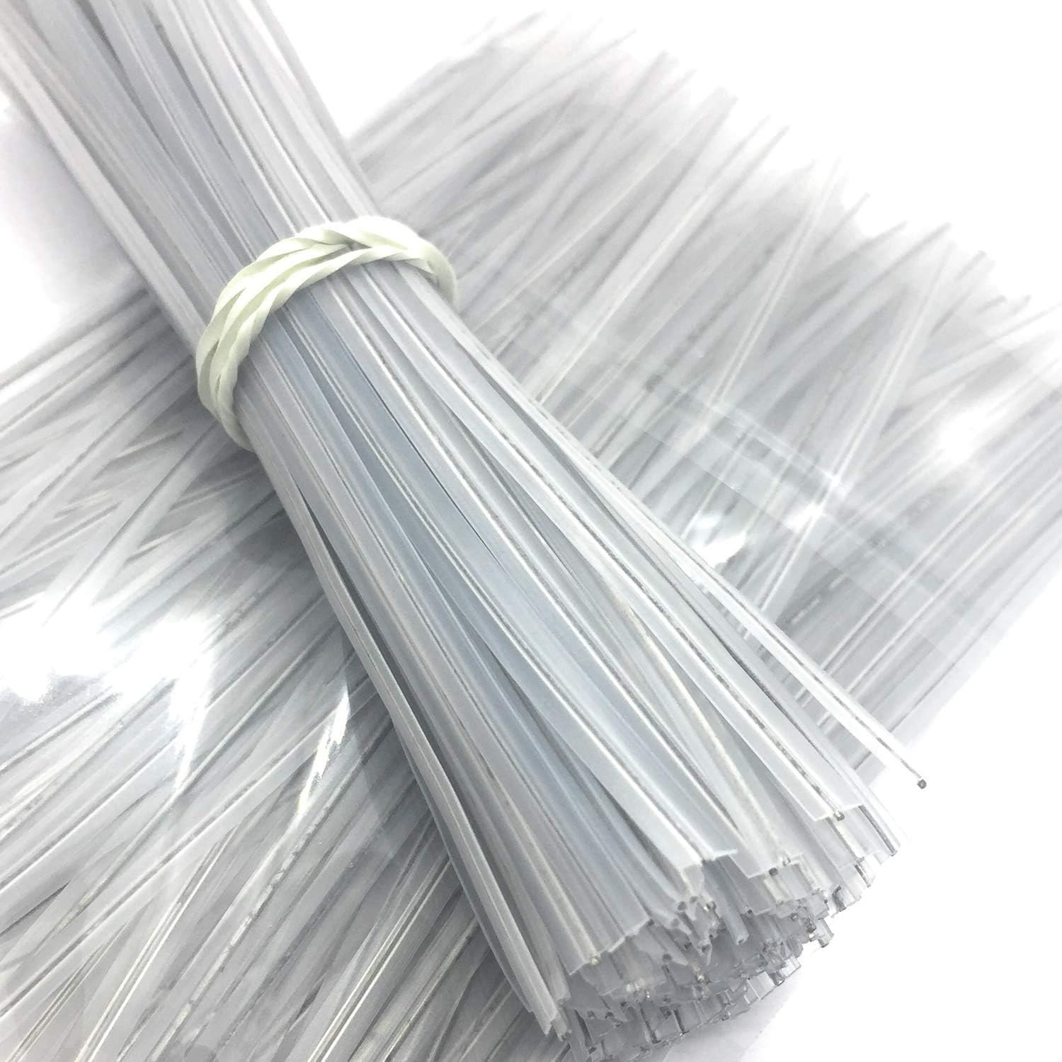 100pcs 7" (18cm) Plastic Clear Twist Ties - Flat