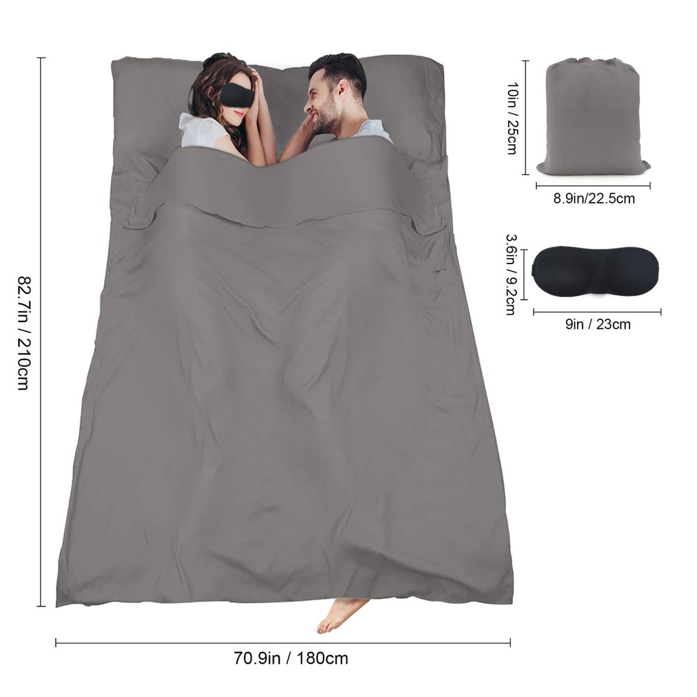 BREENHILL Double Sleeping Bag Liner,Camping Sheets & Travel Sheet, Hostels & ...